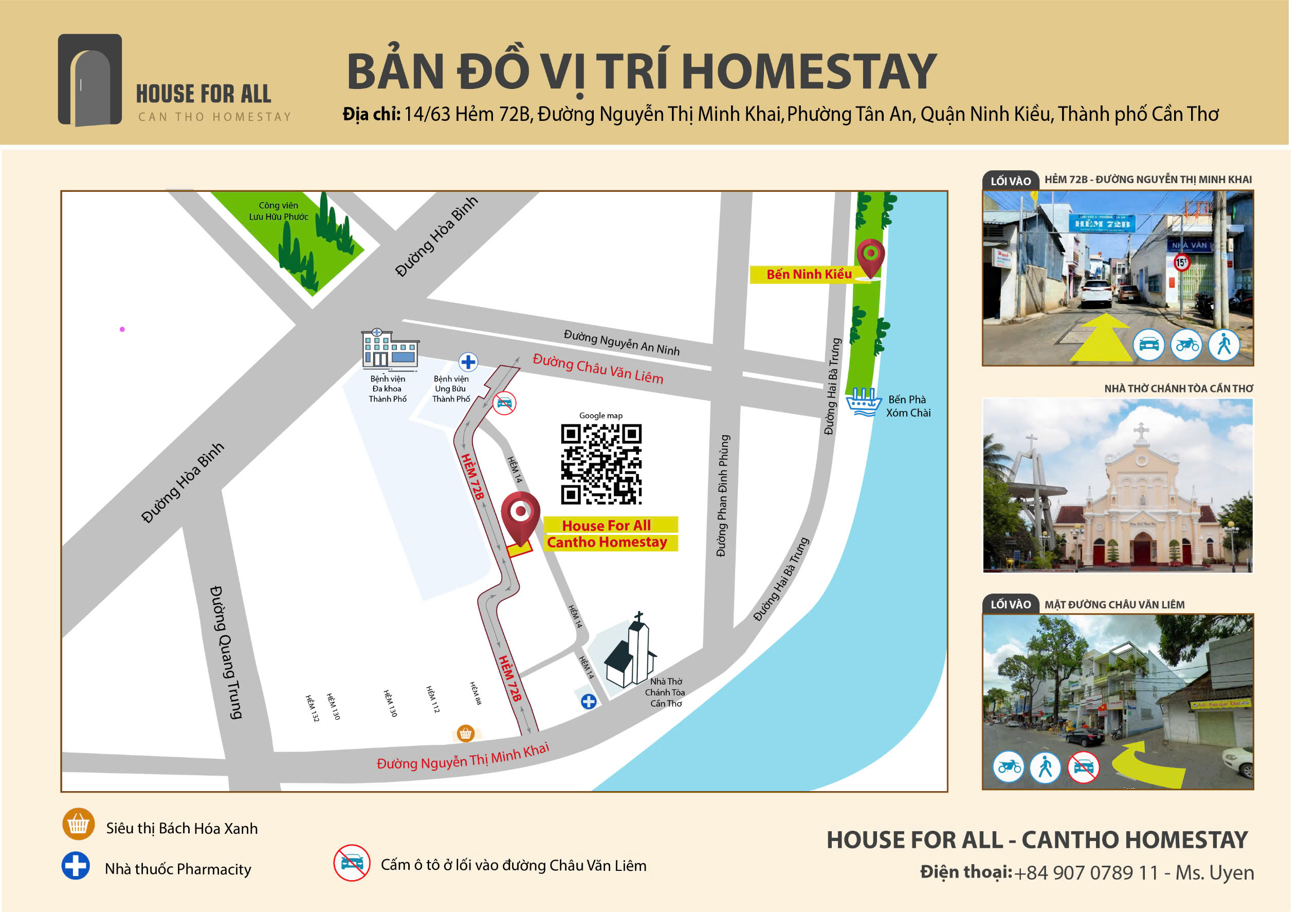 Sơ đồ chỉ đường đến House For All Homestay Cần Thơ